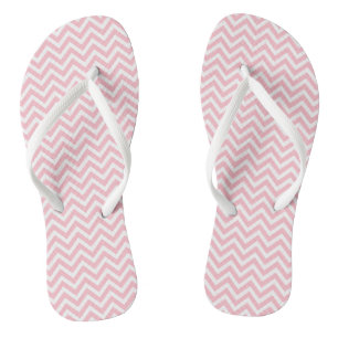 Roze en Wit Kleine Grootte Chevron Strepen Teenslippers