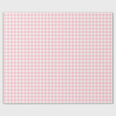 Roze en Wit Kleine Grootte Gingham Cheques Cadeaupapier (Vlak)