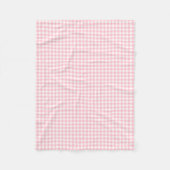 Roze en Wit Kleine Grootte Gingham Cheques Fleece Deken (Voorkant)