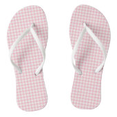 Roze en Wit Kleine Grootte Gingham Cheques Teenslippers (Voetbed)