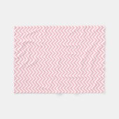 Roze en Wit Kleine Grootte Horizontale Chevron Fleece Deken (Voorkant (Horizontaal))