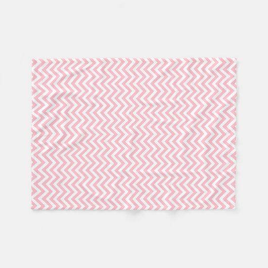 Roze en Wit Kleine Grootte Horizontale Chevron Fleece Deken (Voorkant (Horizontaal))