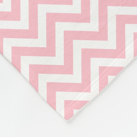 Roze en Wit Kleine Grootte Horizontale Chevron Fleece Deken (Hoek)