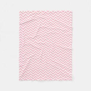 Roze en Wit Kleine Grootte Horizontale Chevron Fleece Deken
