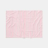 Roze en Wit Kleine Grootte Horizontale Strepen Fleece Deken (Voorkant (Horizontaal))