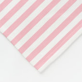 Roze en Wit Kleine Grootte Horizontale Strepen Fleece Deken (Hoek)