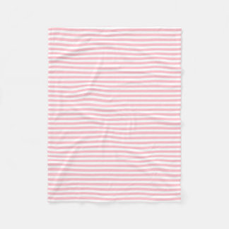 Roze en Wit Kleine Grootte Horizontale Strepen Fleece Deken