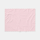 Roze en Wit Kleine Grootte Verticale Chevron Fleece Deken (Voorkant (Horizontaal))