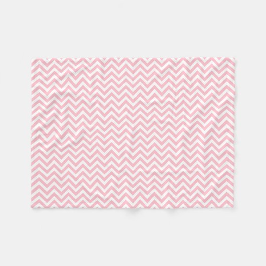 Roze en Wit Kleine Grootte Verticale Chevron Fleece Deken (Voorkant (Horizontaal))