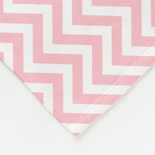 Roze en Wit Kleine Grootte Verticale Chevron Fleece Deken (Hoek)