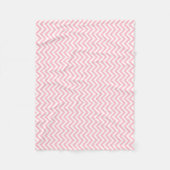 Roze en Wit Kleine Grootte Verticale Chevron Fleece Deken (Voorkant)