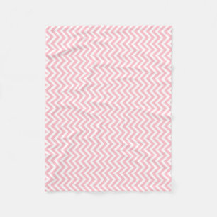 Roze en Wit Kleine Grootte Verticale Chevron Fleece Deken