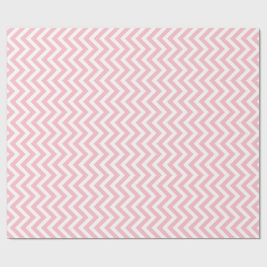 Roze en Wit Kleine Grootte Verticale Chevron Strep Cadeaupapier (Vlak)