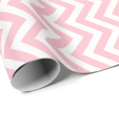Roze en Wit Kleine Grootte Verticale Chevron Strep Cadeaupapier (Rol Hoek)