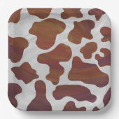 Roze en Wit Koe Patroon Papieren Bordje (Voorkant)