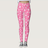 Roze en wit leggings (Voorkant)