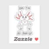 Roze en Wit Leuke Cartoon Axolotl Sticker (Vel)
