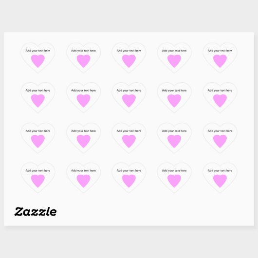  roze en wit liefdeshart. hart sticker (Vel)