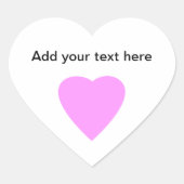  roze en wit liefdeshart. hart sticker (Voorkant)