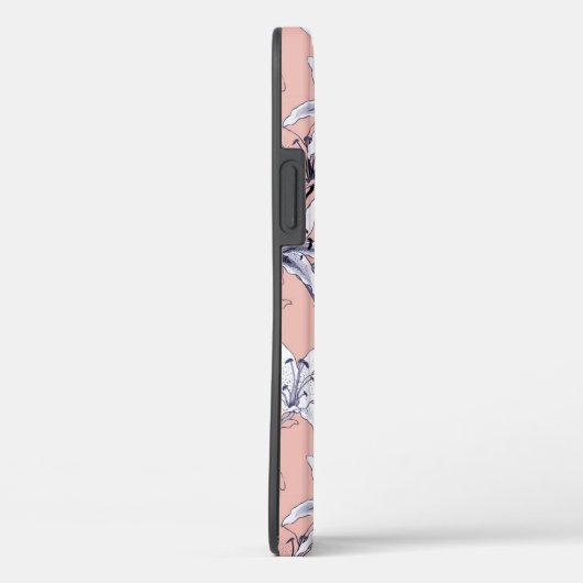 Roze en wit Lillies patroon Case-Mate iPhone Case (Achterkant / Rechts)