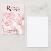 Roze en wit marmer geo-juwlery-beeldscherm visitekaartje (Voorkant / Achterkant)