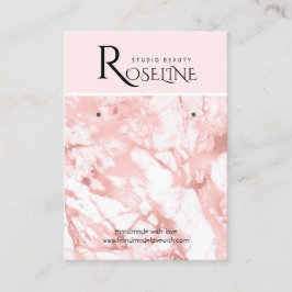 Roze en wit marmer geo-juwlery-beeldscherm visitekaartje