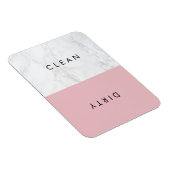 Roze en wit marmer moderne typografie magneet (Rechterzijde)