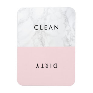 Roze en Wit Marmer Moderne Typografie Vaatwasser Magneet