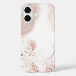 Roze en Wit Marmeren Patroon iPhone Case