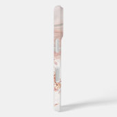 Roze en Wit Marmeren Patroon iPhone Case (Achterkant / Rechts)