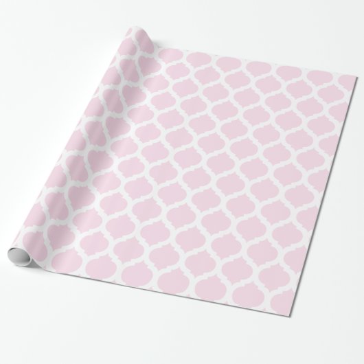Roze en wit Marokkaans patroon Cadeaupapier (Uitgerold)