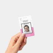 Roze en Wit Medische Faciliteit Naam Badge (Handheld)