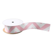 Roze en Wit Medium Horizontaal Chevron Lint (Spoel)