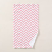 Roze en Wit Medium Horizontale Chevron Strepen Bad Handdoek (Handdoek)