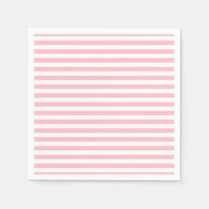 Roze en Wit Medium Horizontale Strepen Papier Servet