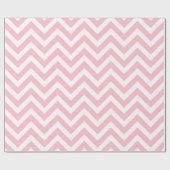 Roze en Wit Medium Size Chevron Stripes Cadeaupapier (Vlak)