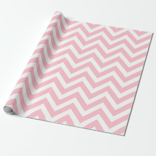 Roze en Wit Medium Size Chevron Stripes Cadeaupapier