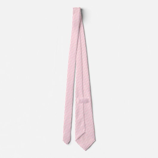 Roze en Wit Medium Size Diagonale Chevron Stropdas (Achterkant)