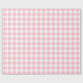 Roze en Wit Medium Size Gingham Checks Cadeaupapier (Vlak)