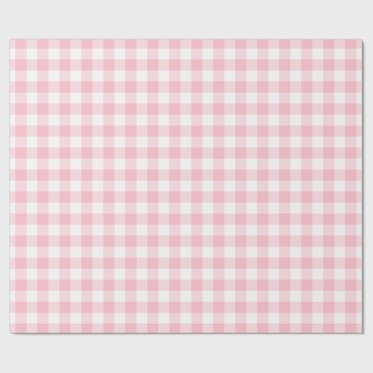 Roze en Wit Medium Size Gingham Checks Cadeaupapier (Vlak)