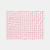 Roze en Wit Medium Size Gingham Checks Fleece Deken (Voorkant (Horizontaal))