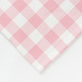 Roze en Wit Medium Size Gingham Checks Fleece Deken (Hoek)