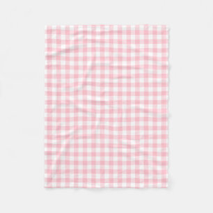 Roze en Wit Medium Size Gingham Checks Fleece Deken