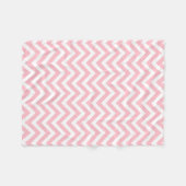 Roze en Wit Medium Size Horizontale Chevron Fleece Deken (Voorkant (Horizontaal))