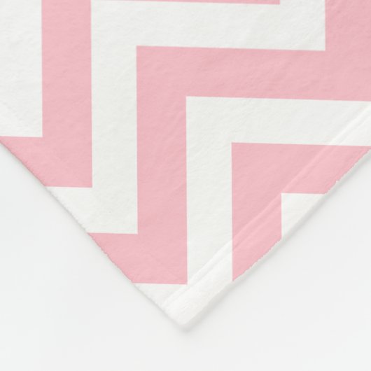Roze en Wit Medium Size Horizontale Chevron Fleece Deken (Hoek)
