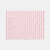 Roze en Wit Medium Size Horizontale Stripes Fleece Deken (Voorkant (Horizontaal))