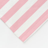 Roze en Wit Medium Size Horizontale Stripes Fleece Deken (Hoek)