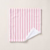 Roze en Wit Medium Size Verticale Stripes Bad Handdoek (Wasdoekje)