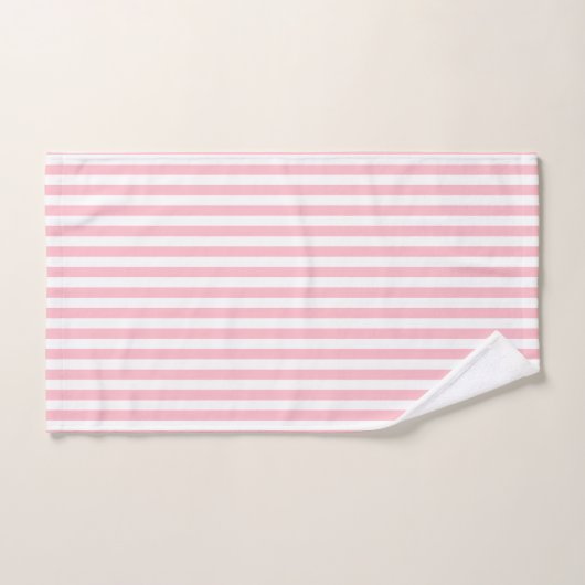 Roze en Wit Medium Size Verticale Stripes Bad Handdoek (Handdoek)