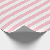 Roze en Wit Medium Size Verticale Stripes Cadeaupapier (Hoek)